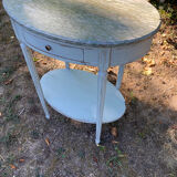 Louis XVI style furniture. Green patina and green marble for the top