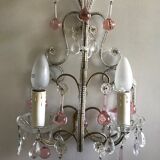 Pairs of Murano crystal wall lamps 1940