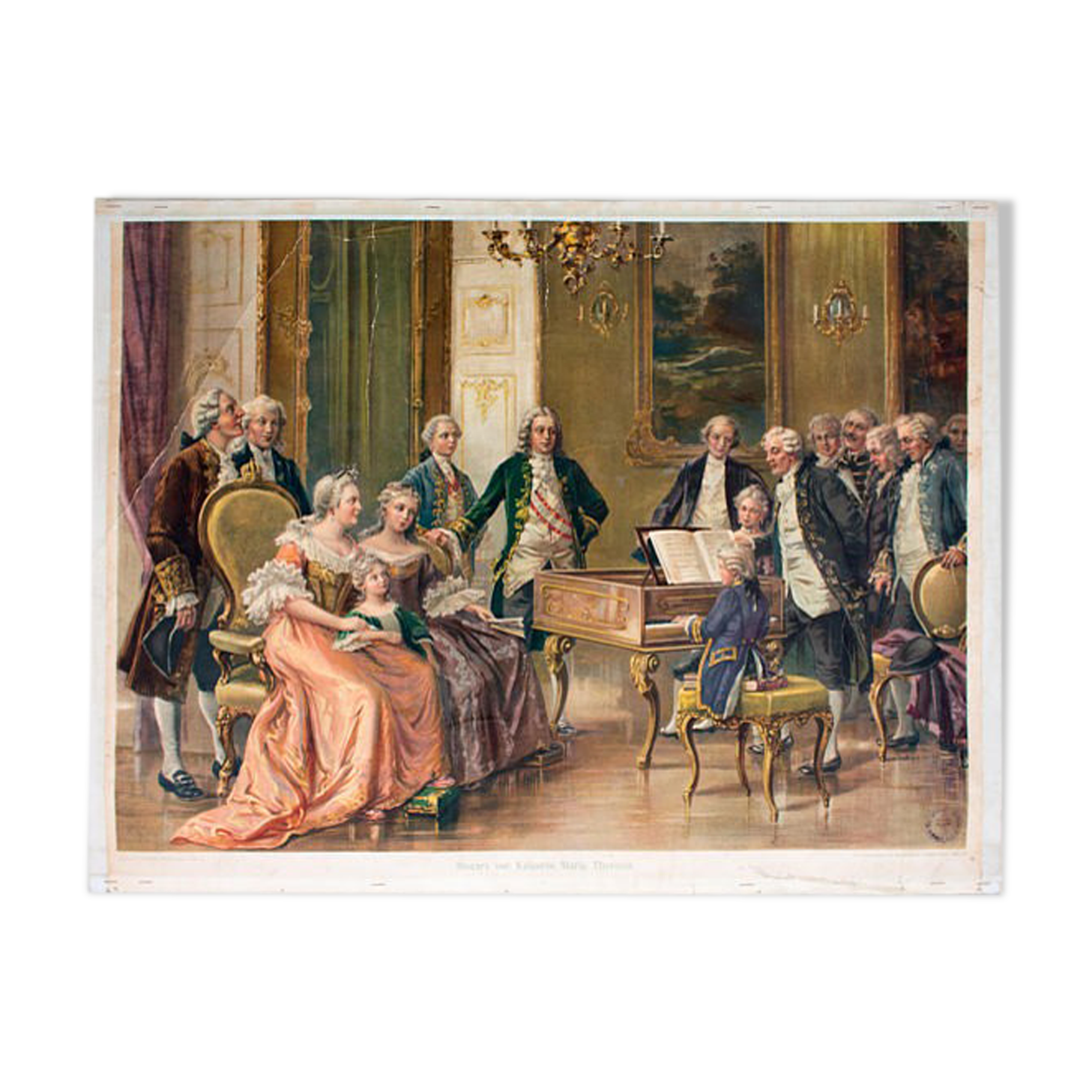 Poster Maria Theresia "The Young Wolfgang Amadeus Mozart" Educational Grid, Published by Friedrich Sperl 1949