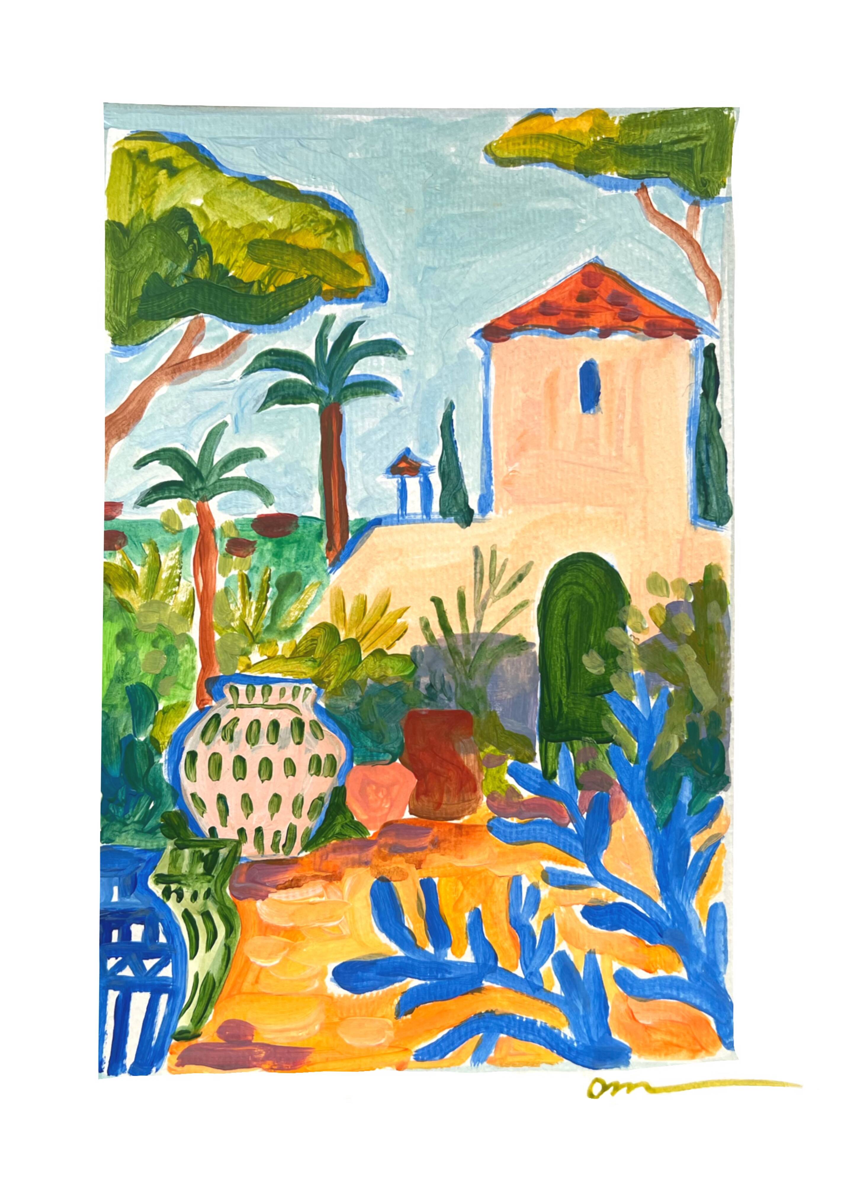 Original Acrylic Painting on paper - South Garden