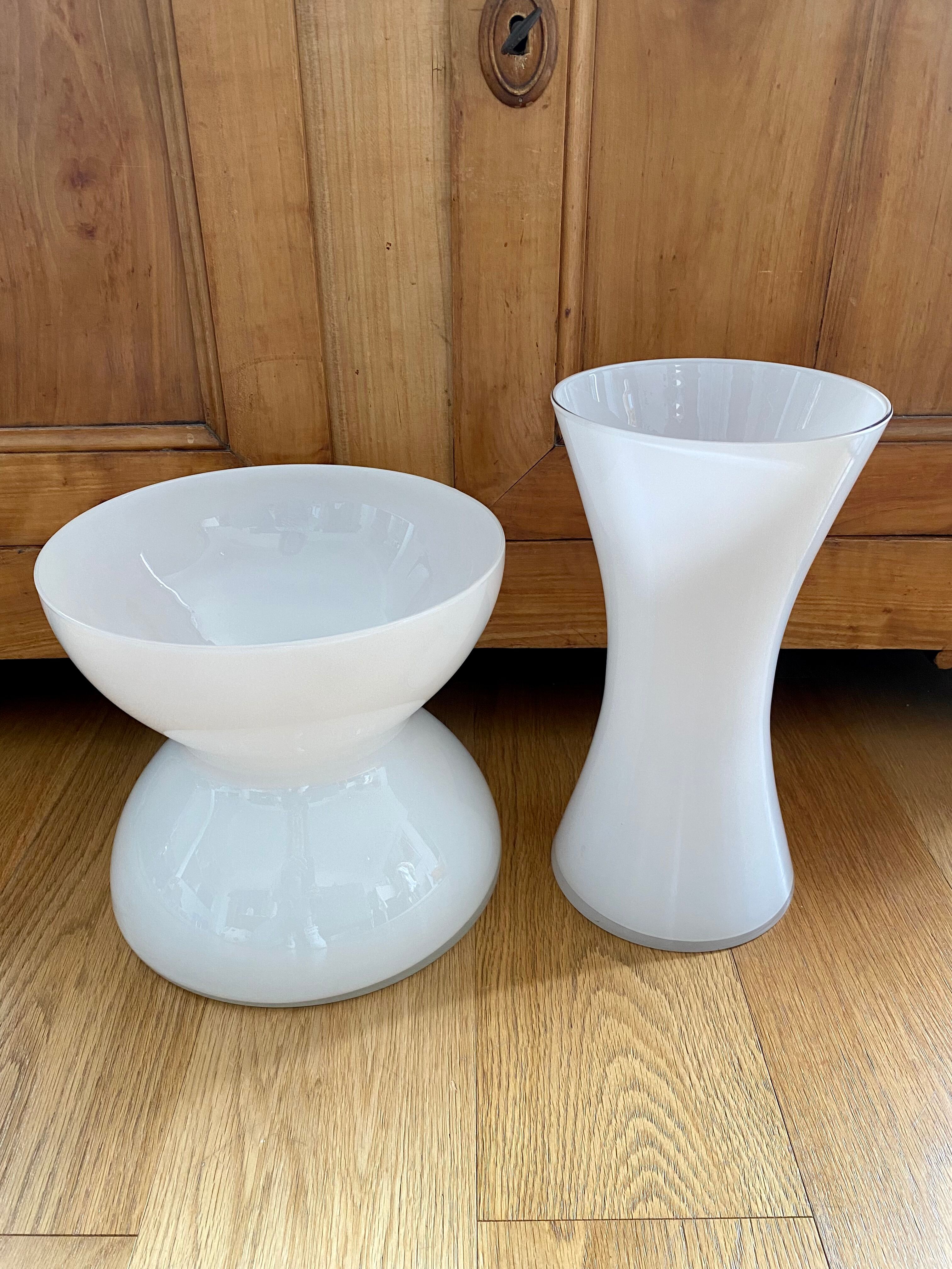 Anne Nilsson white glass spool vase for Ikea