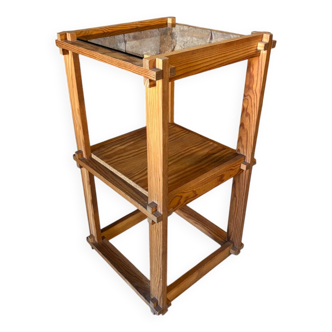 Vintage pine side shelf / coffee table from the 80s-90s