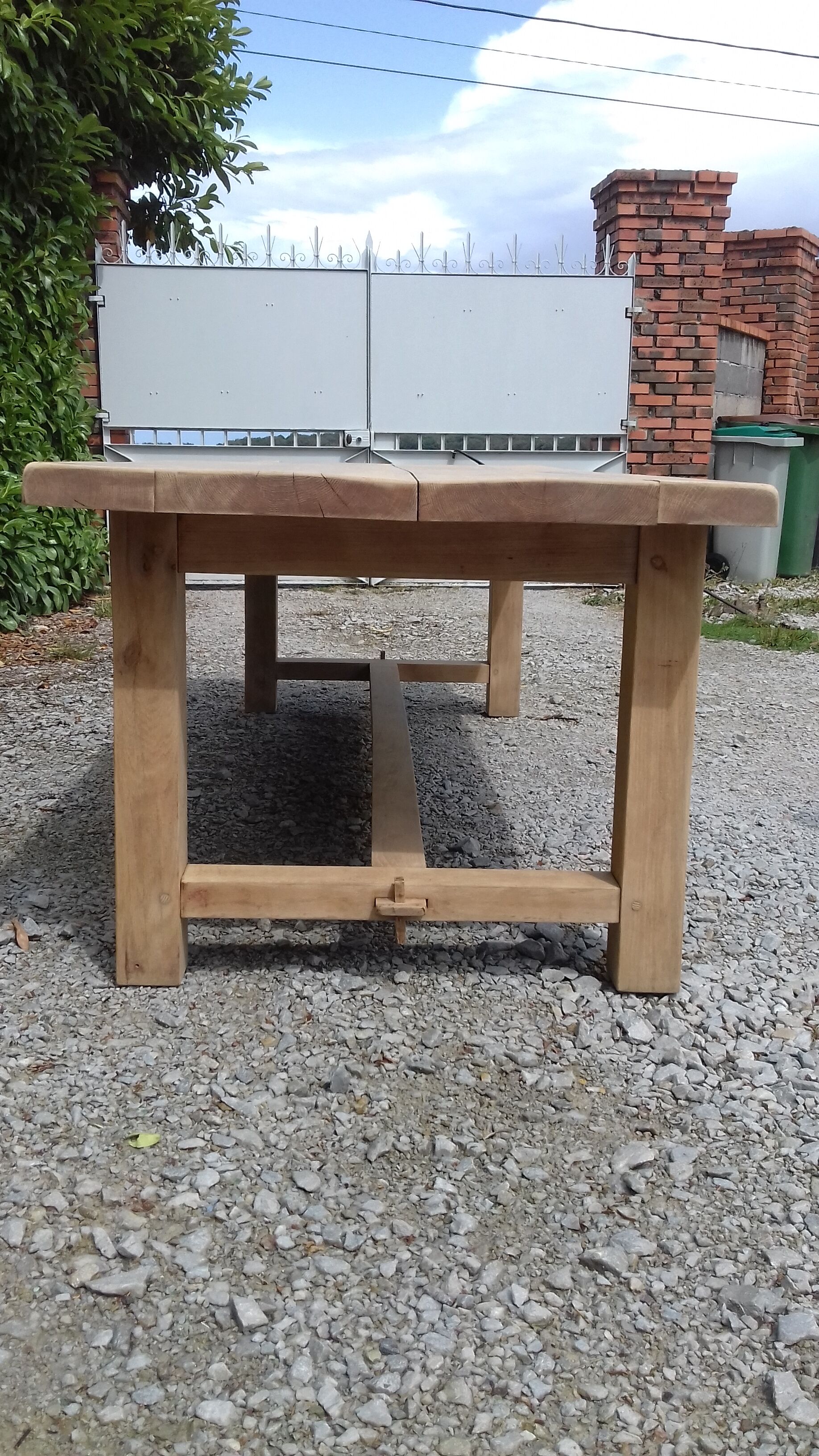 Farm table solid oak raw wood