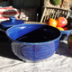 Handmade blue ceramic bowl, vintage
