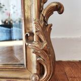 Large gilded mirror louis XV rockery  142x99cm