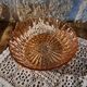 Vintage salad bowl in rosaline chiseled glass