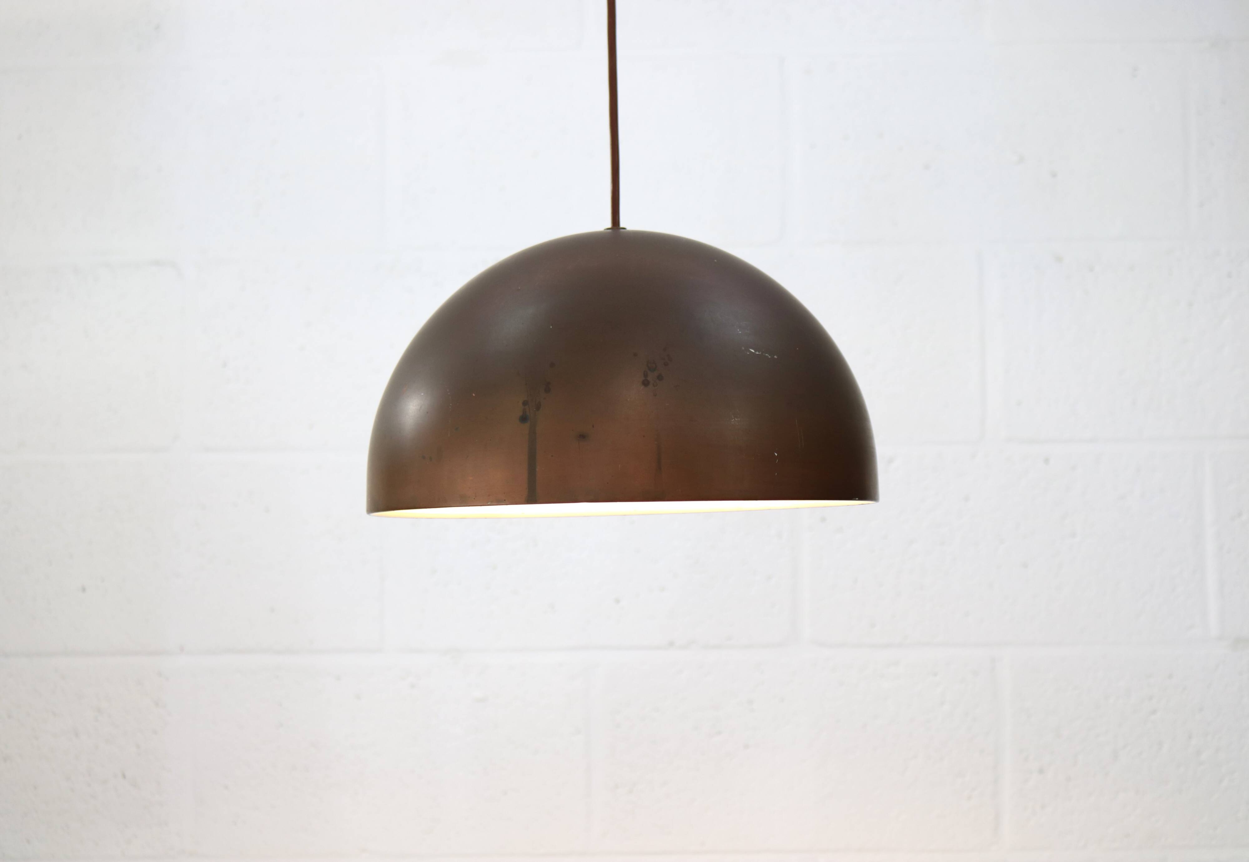 Massive patinated copper lamp - Denmark 60's