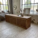 XL oak counter, trade furniture with multi-drawers