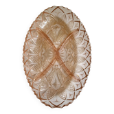 Plateau en verre rosé