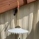Vintage opaline suspension white wavy threads and gold socket retro firm style