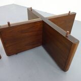 Italian rosewood and glass coffee table, 1960s