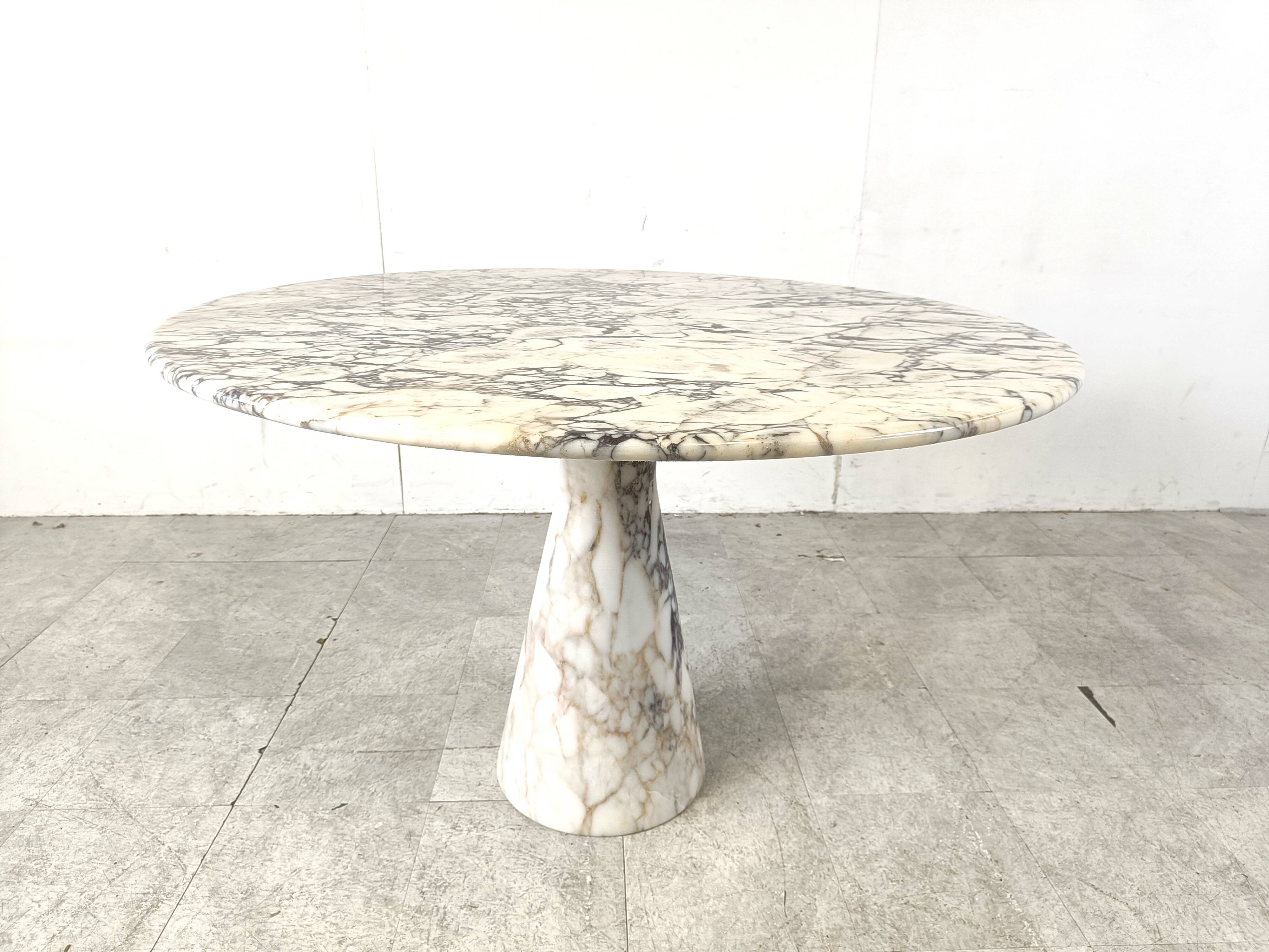 Vintage round marble dining table, 1970s