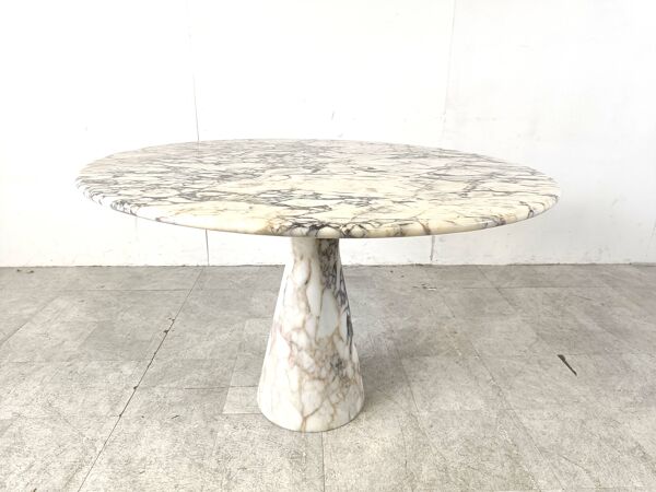 Table à manger ronde vintage en marbre, 1970