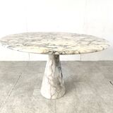 Vintage round marble dining table, 1970s