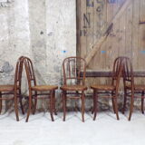 Suite 5 chairs of curved wooden Fischel bistro
