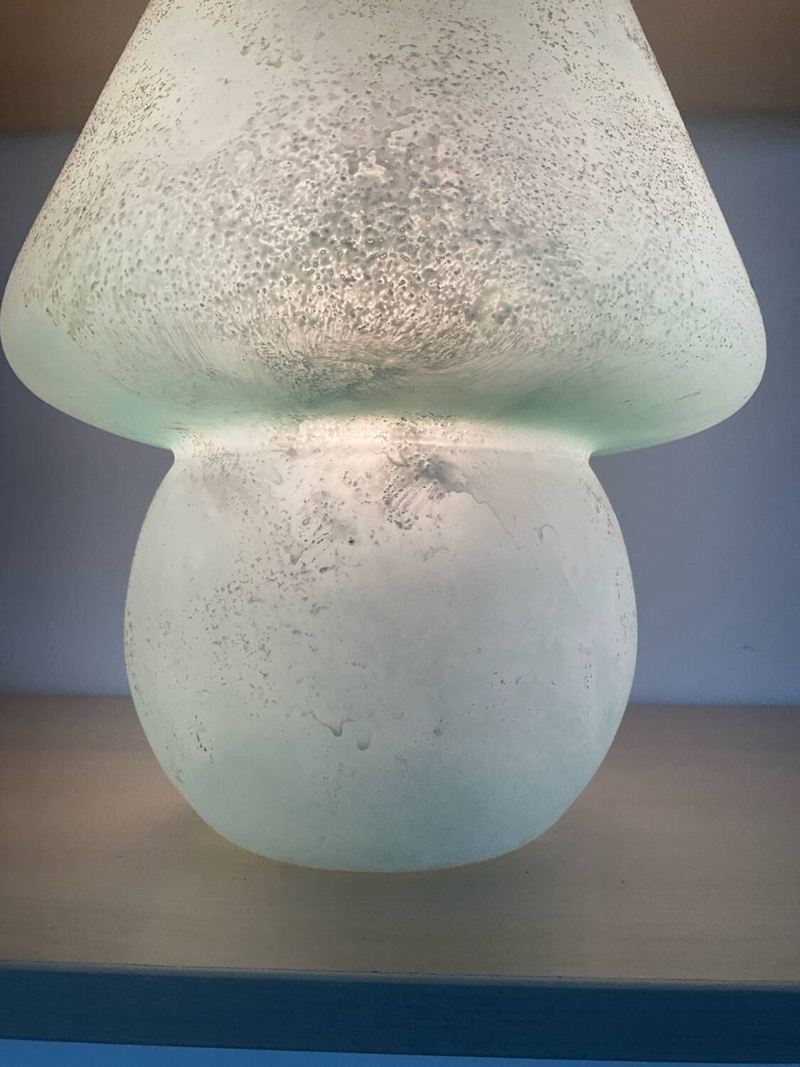 Murano scavo glass mushroom lamp