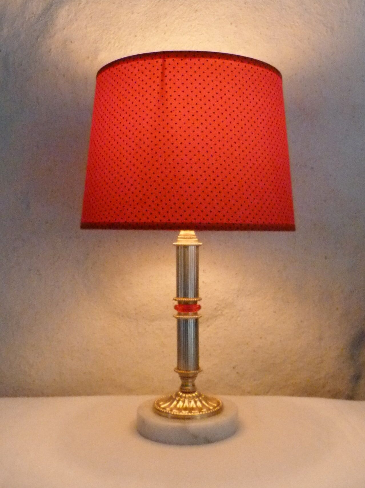 Marble and metal lamp