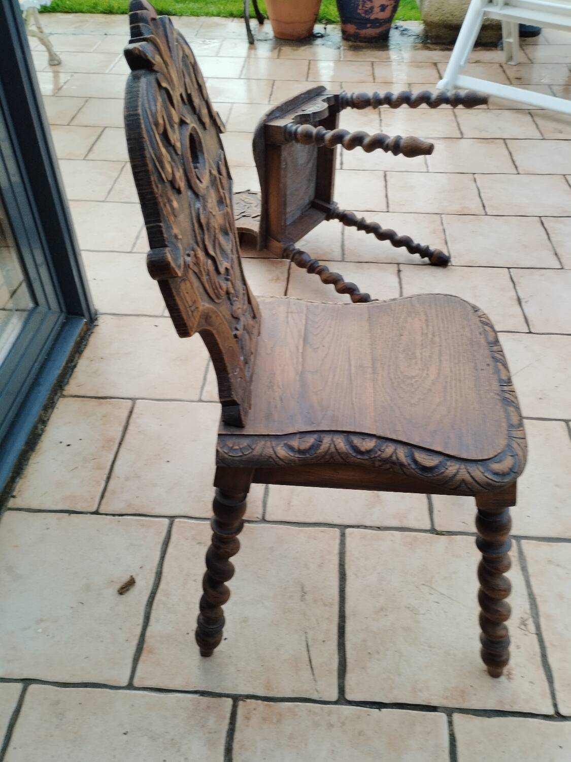 Pair of old Alsatian brutalist chairs