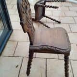 Paire de chaises brutaliste alsaciennes ancienne