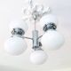Suspension moderne en chrome et verre opalin