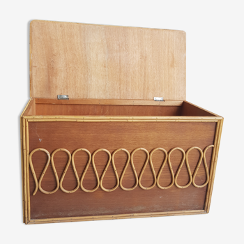 Wooden toy chest and rattan