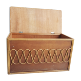 Wooden toy chest and rattan