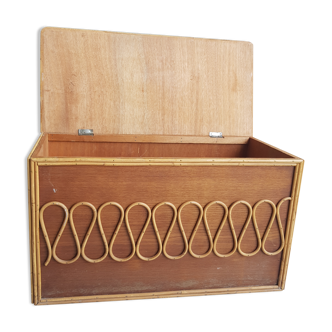 Wooden toy chest and rattan