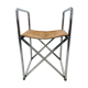Tabouret pliant cuir et chrome style Bauhaus
