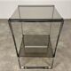 Chrome metal and smoked glass side table, 70s, side table