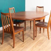 Retro Teak GPlan 1960s Fresco Dining Table & 4 Four Chairs By Victor Wilkins
