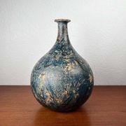 Vase de poterie de studio allemand brutaliste du milieu du siècle par Gerhard Liebenthron, 1975