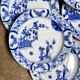 6 dessert plates Creil & Montereau in blue ironstone, "Japan" service