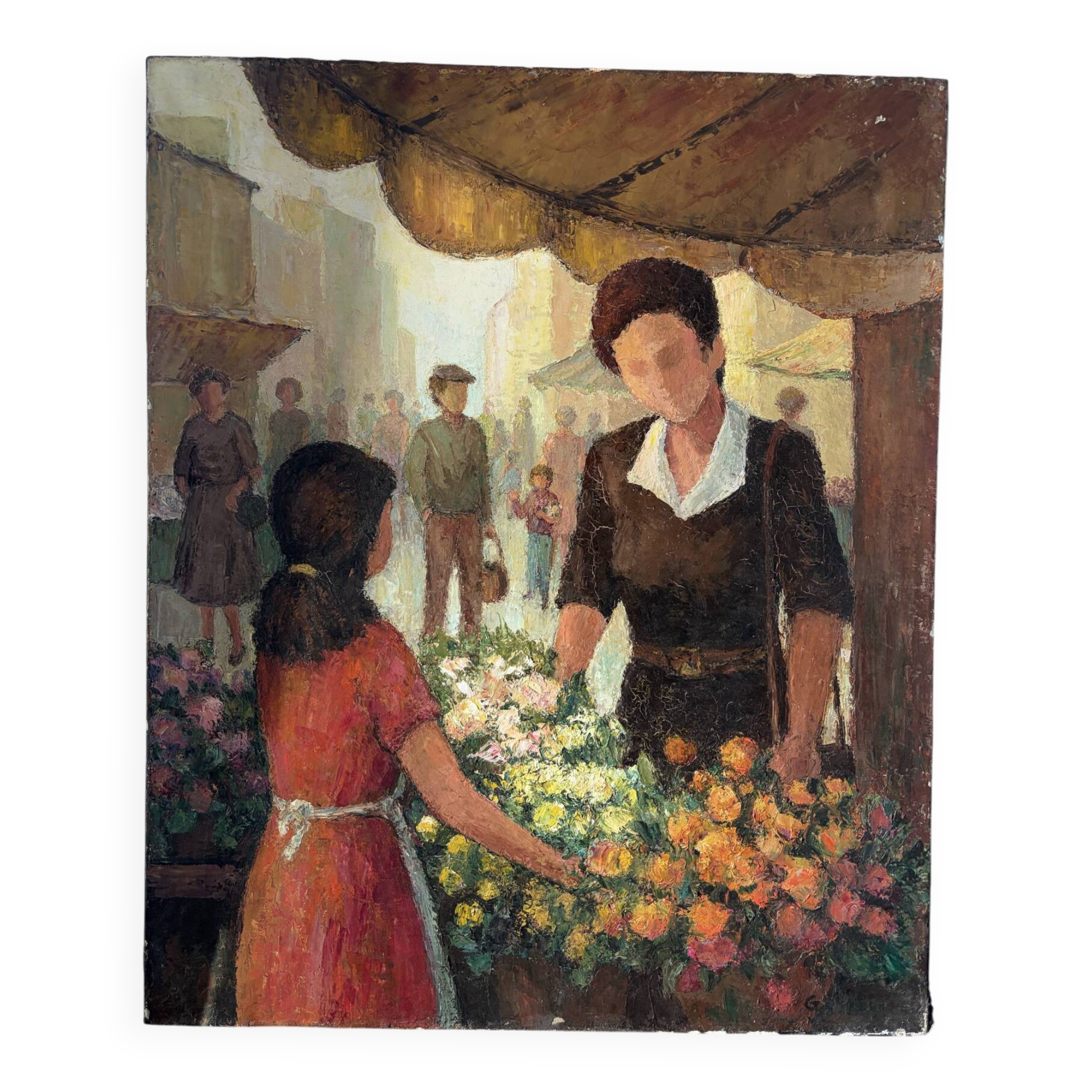 The Little Merchant, florist, oil on canvas