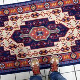 Vintage French Savonnerie rug 95 cm x 177 cm 1950s - 1C1231