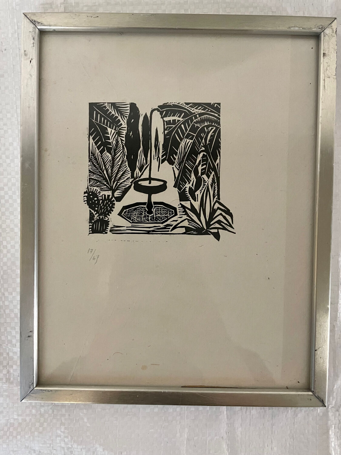 Ensemble de six linogravure art deco