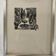 Ensemble de six linogravure art deco