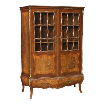 Great inlaid French display cabinet from the 1950s