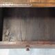 Large antique dark oak coffee table with one drawer