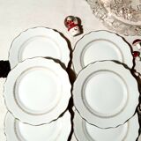 Lot of 6 dessert plates Porcelaines Lourioux
