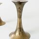 Pair of Midcentury brass candlesticks, flared shape.