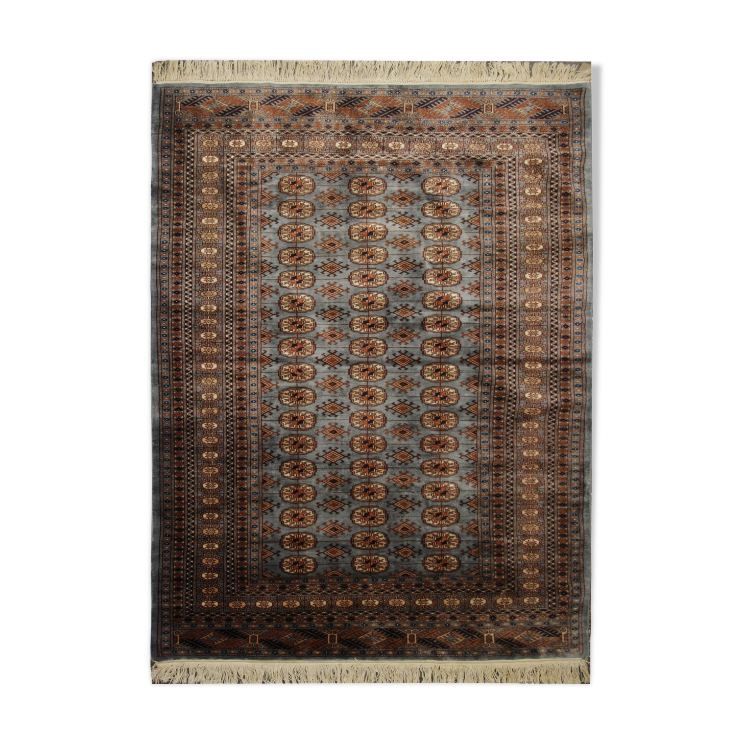 Traditional Hand Made Blue Wool Area Rug- 124x180cm