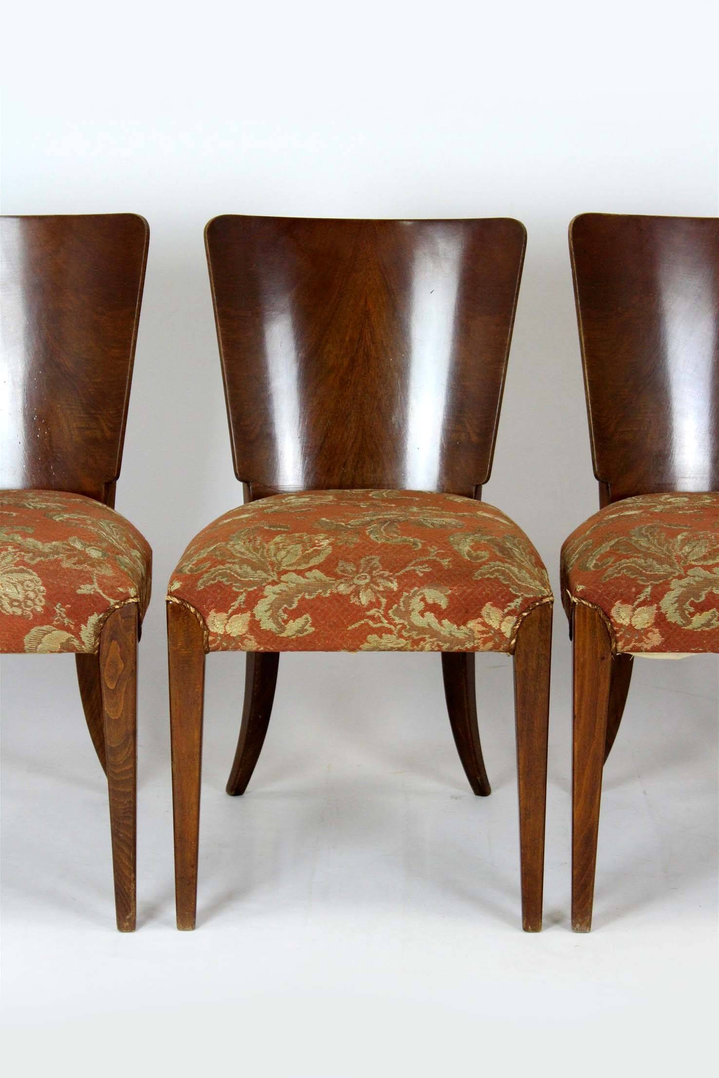 Art Deco H-214 Dining Chairs by Jindrich Halabala for UP Závody, 1950s, Set