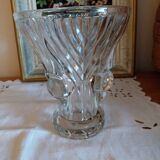 Small art deco vase in molded tempered glass