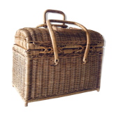 Panier rectangulaire en osier tressé
