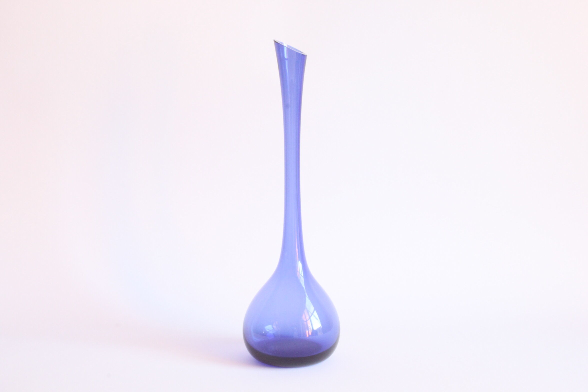 Scandinavian blue glass bud vase, 1960s