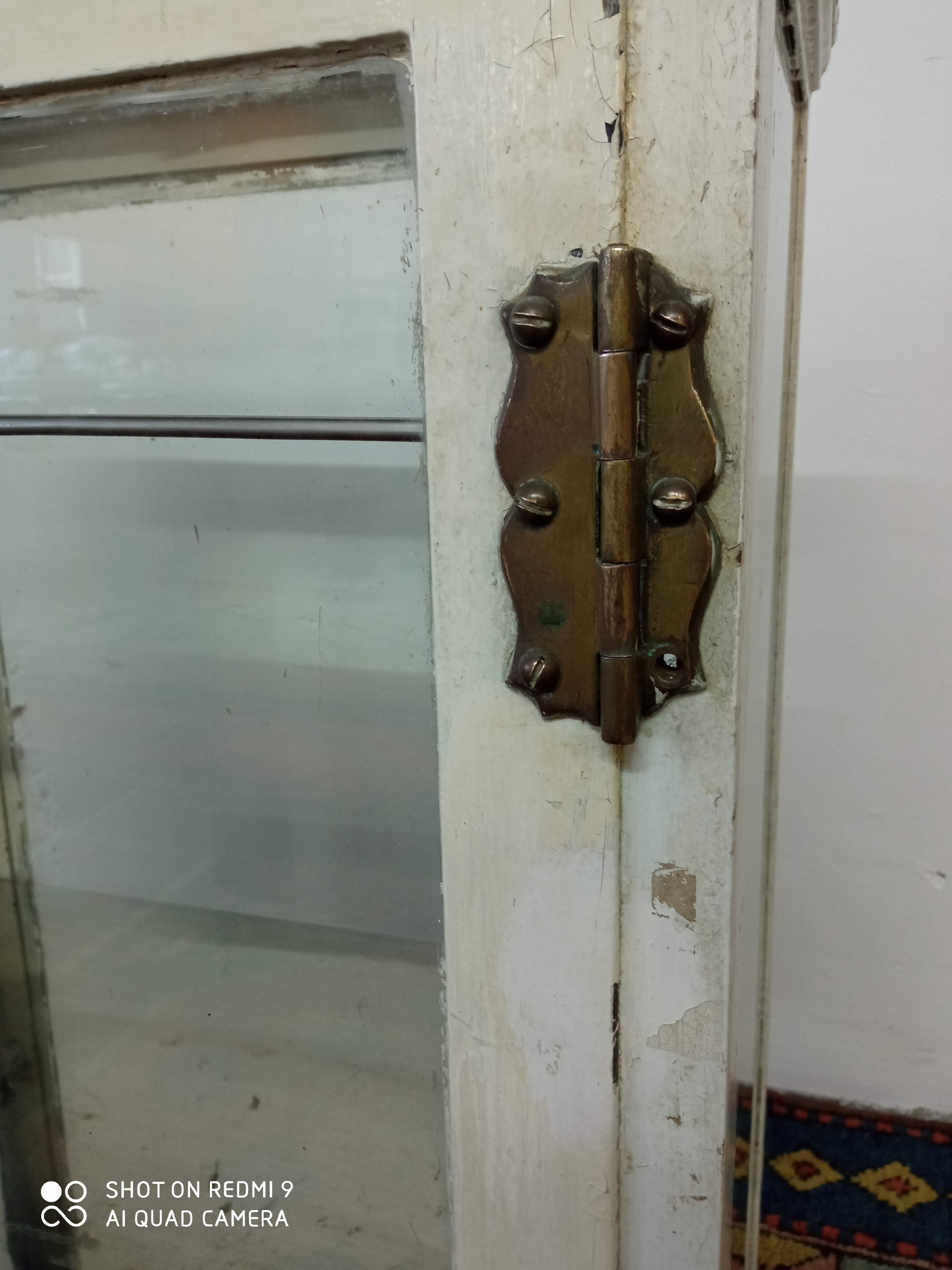 Ancient medical showcase in metal