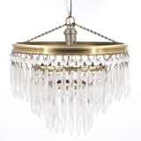 Crystal and brass tassel chandelier, 1930s