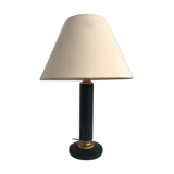 Old green leather column lamp