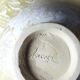 Vintage stoneware pocket bowl with crystalline glazes signed by Françoise Roussel.