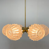 1960's brass & glass chandelier by kamenicky senov, 2 pieces available